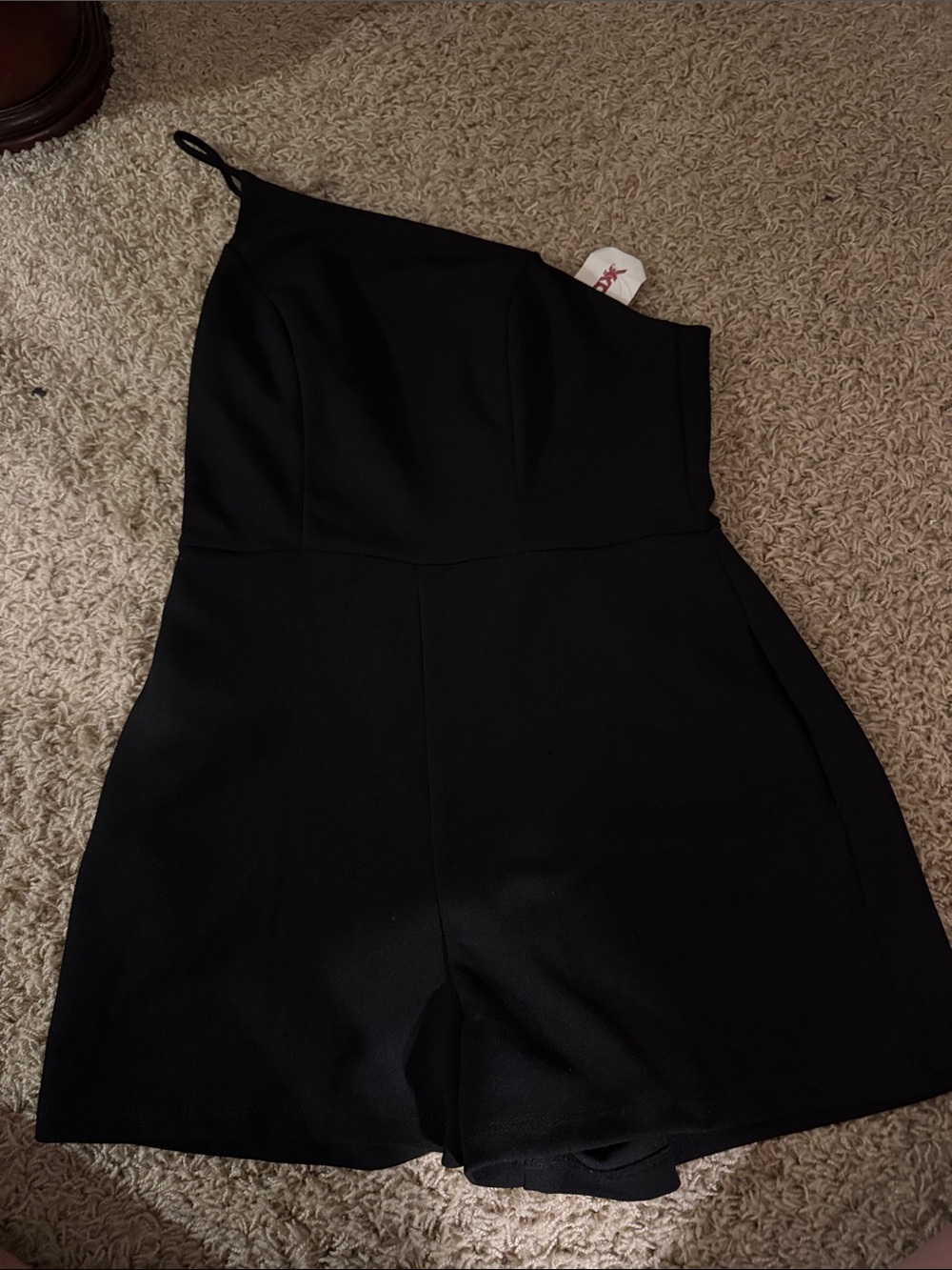 NWT Black One-Shoulder Romper